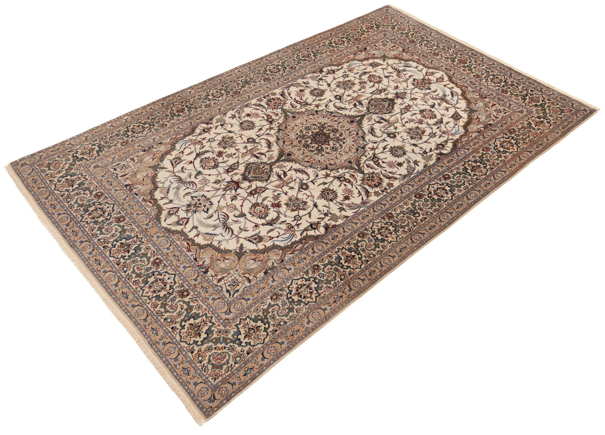 Tapis Dorient Naïn 9La 241x79 Beige/Rouge Foncé (Perse/Iran Laine Noué à la main Tapis Dorient Naïn 9La 241x79 Beige/Rouge Foncé (Perse/Iran Laine Noué à la main