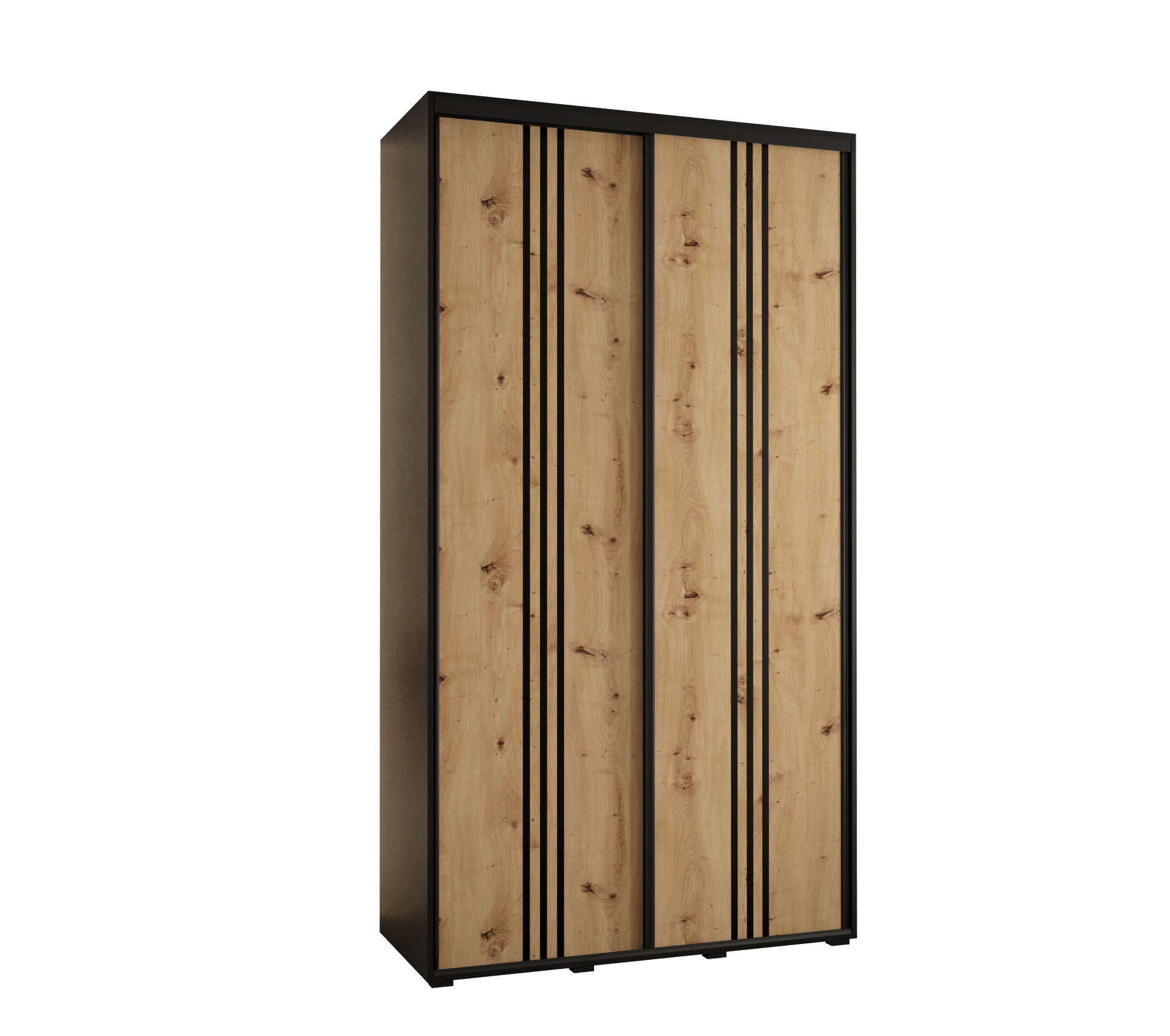 Szafa przesuwna wysoka Davos 6 130 x 60 x 235,2 cm czarny + artisan + u. czarny - Abiks Meble