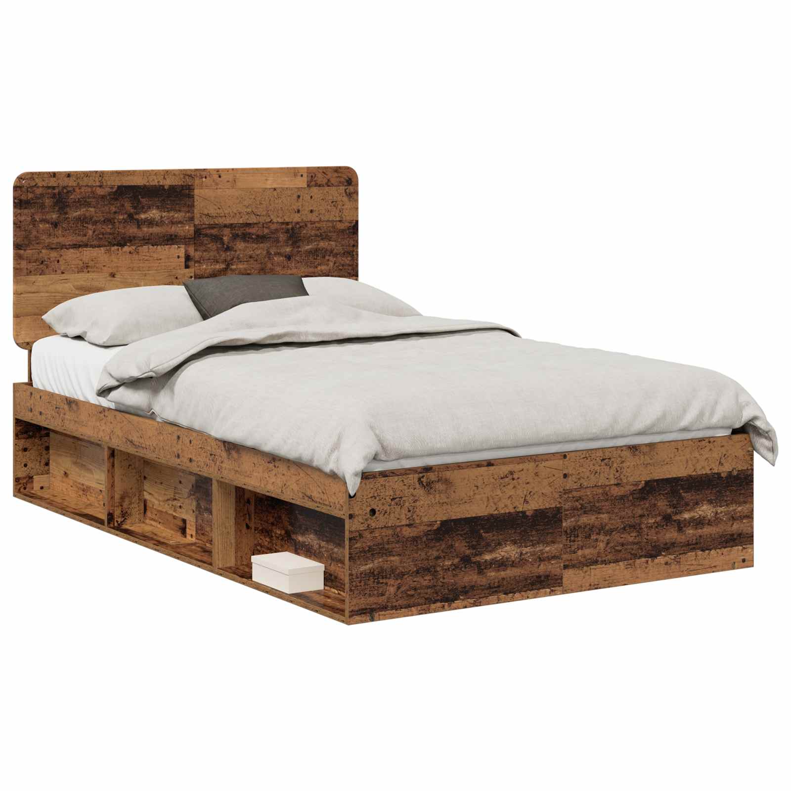 Cadre de lit bois ancien 135 x 190 cm en pin massif - 2