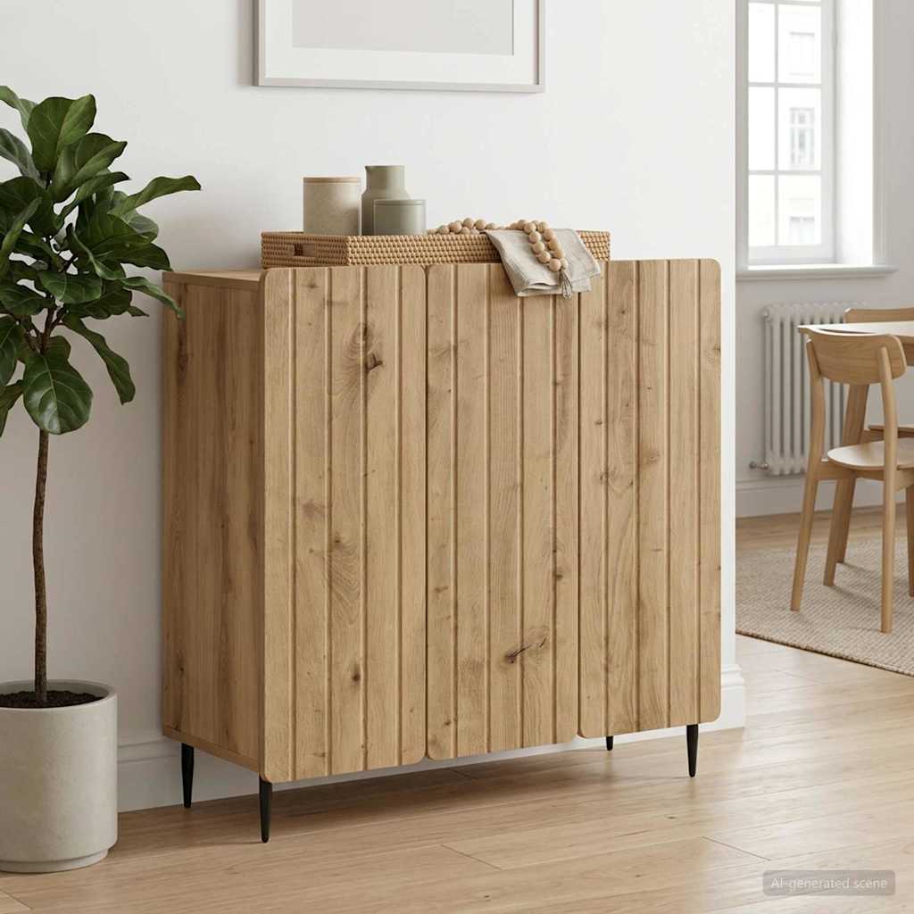Aparador roble artisan de madera de ingeniería, para oficina, 89 × 34,5 × 82 cm