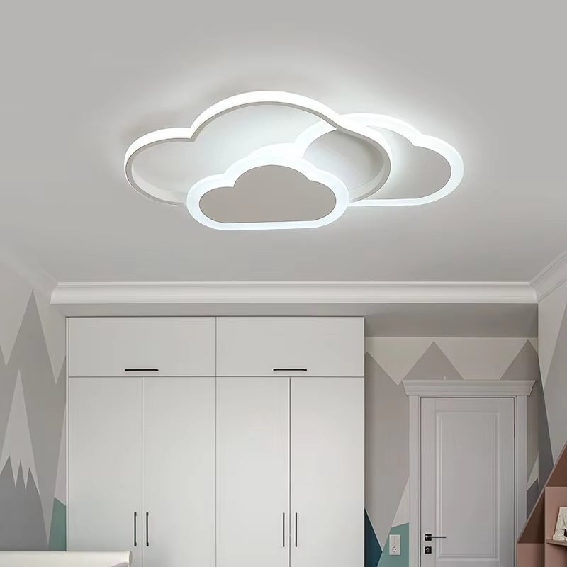 Lampa sufitowa LED Venkuber w kształcie chmury, 42 W, lampa sufitowa do pokoju dziecięcego 52 cm ze ściemnialnym pilotem - 3000-6000 K - 5