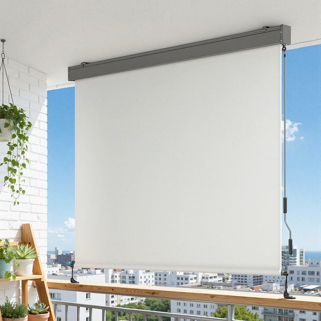 Tenda Verticale Tenda Da Esterno Per Balcone Tenda A Rullo Schermo Retrattile Da Esterno Ombreggiatura Protezione Solare 100x140cm Antracite 92225065