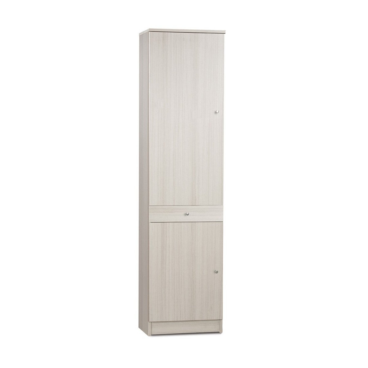 3281LAC Armadio montato due ante con cassetto interno con tre ripiani removibili finitura Laccata bianca lucida 75,3 L x 175 h x 33 P