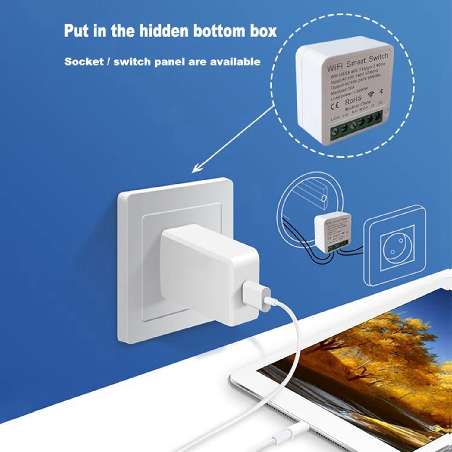 Interruptor Inteligente Mini WiFi Tuya 16A, Temporizador Relé Control ...