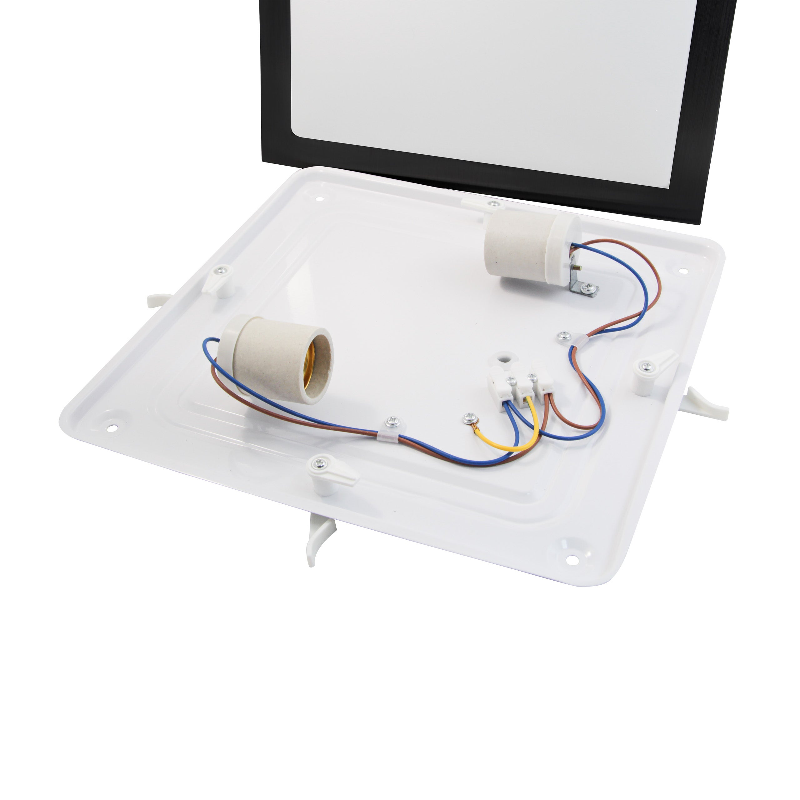 Plafon sufitowy LED 2x E27 Solen 27x27cm IP44 natynkowy kwadratowy czarny oprawa MasterLED - 5