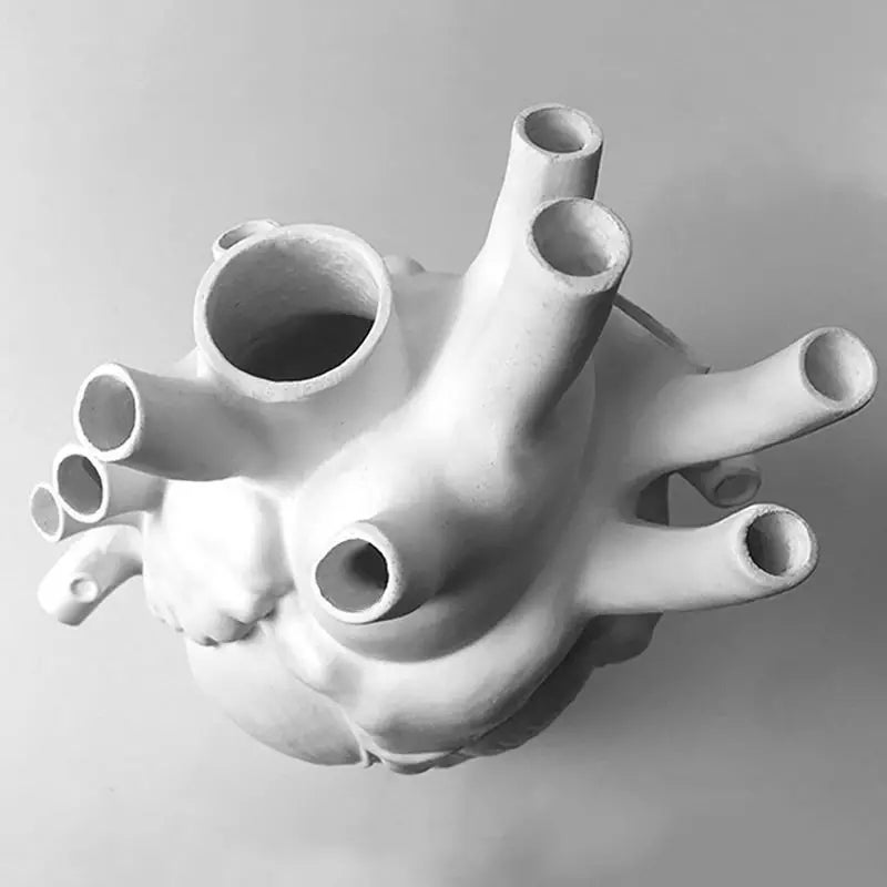Vase en forme de cœur humain, décoration de la maison, ornement artisanal de bureau, récipient à fleurs de conception d'orgue, décoration de chambre - 5