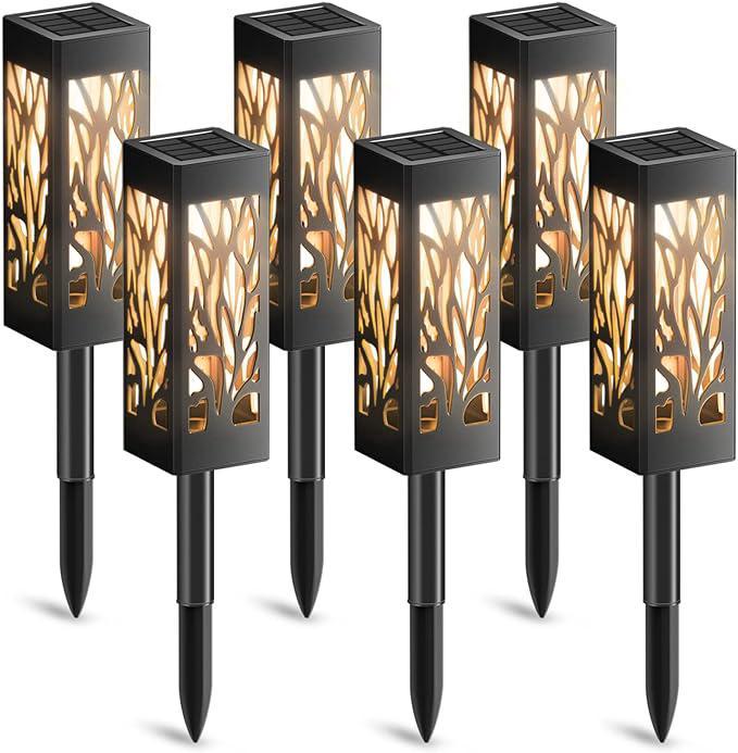 Zestaw zewnętrznych lamp solarnych do ogrodu ciepłe białe światło wodoodporność oświetlenie dekoracyjne ogrodu automatyczne włączanie i wyłączanie