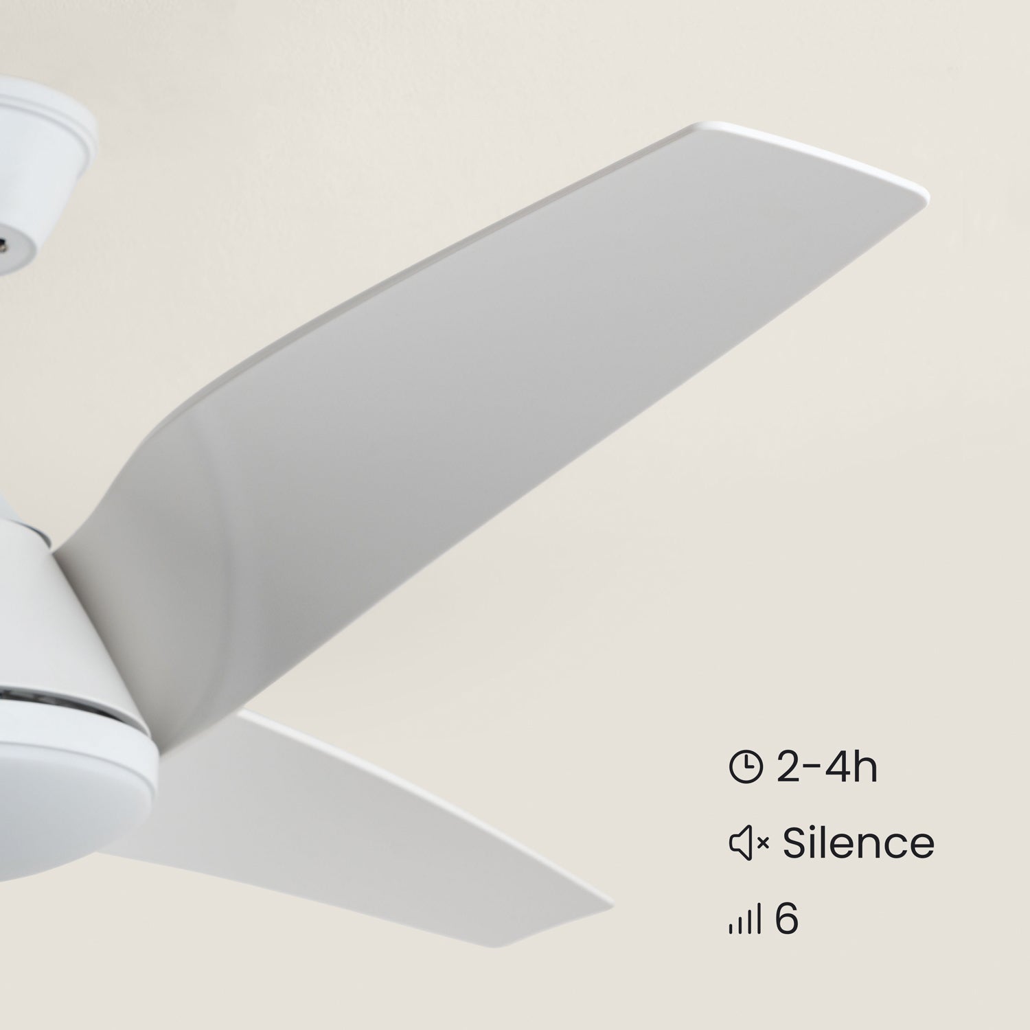 Ventilateur de Plafond LEDKIA LIGHTING Eubea Blanc avec Lumière LED CCT 1440 lm, Moteur DC 30W Silencieux et Efficace, 3 Pales Courbées, 6 Vitesses, - 8