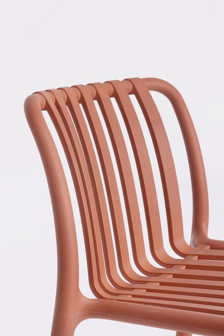 Tabouret d'extérieur en polypropylène résistant aux UV, rouge - 6