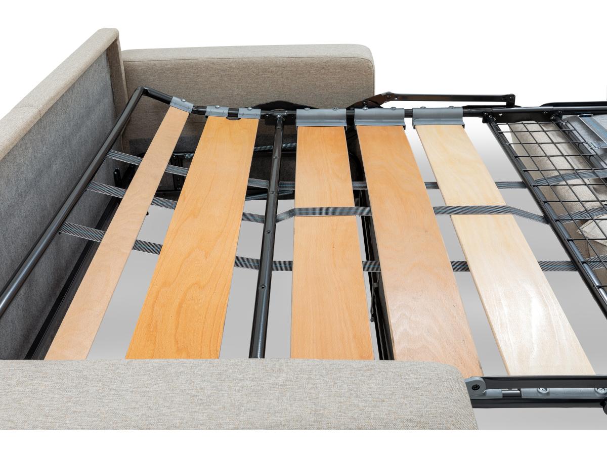 Canapé 3 places convertible express en simili EMIR - Noir - Couchage à lattes larges 140 cm - Matelas 18 cm - 7