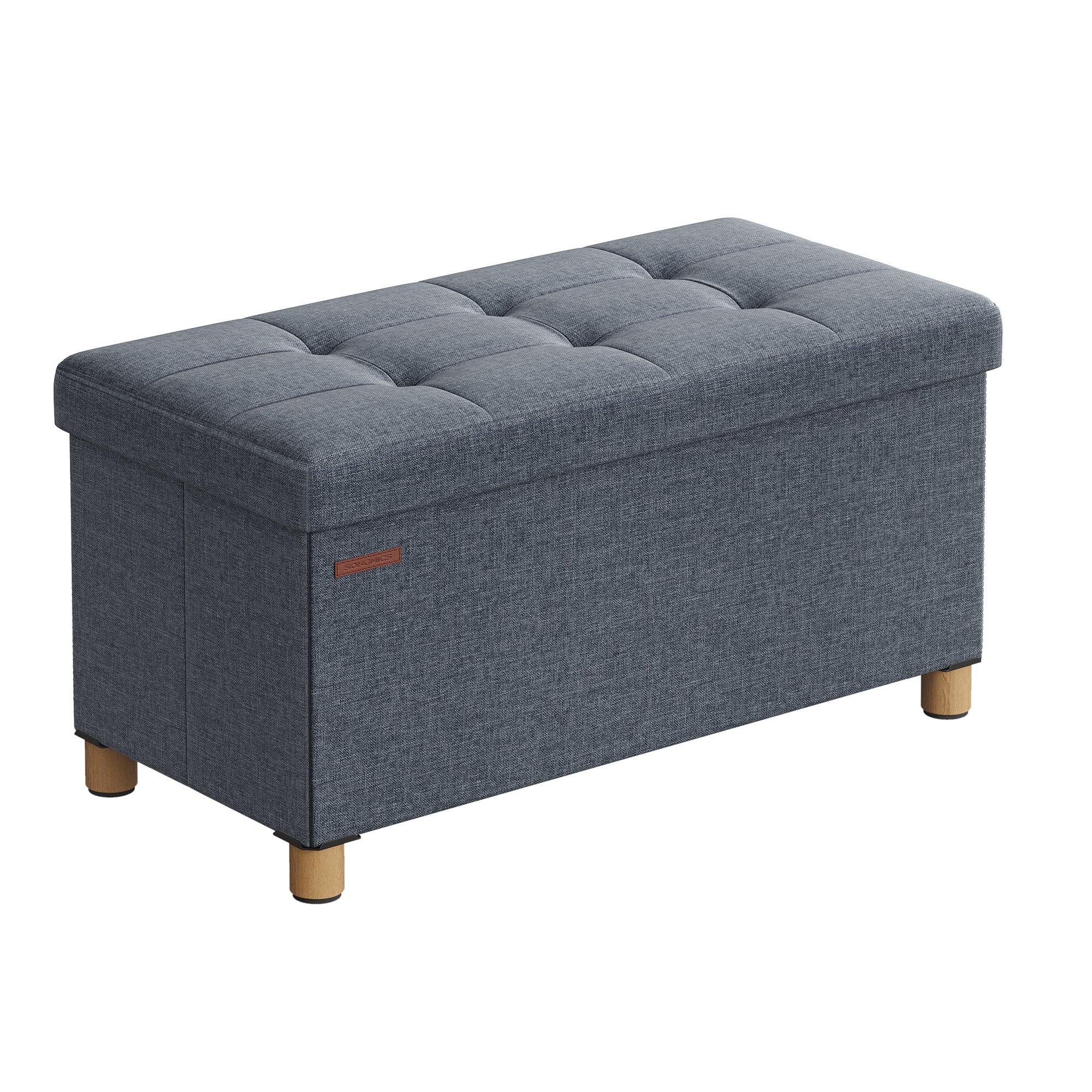 Relaxdays Pouf Pliant Avec Rangement – Banc 140 L En Lin Noir, Repose-Pieds Confortable Et Stable Jusqu'à 300 Kg