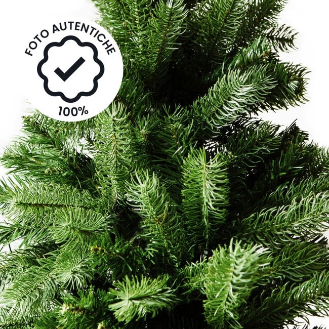 Albero Di Natale Frosty Green 210cm - Super Folto E Realistico | PVC Ignifugo Con Base - Foto 9