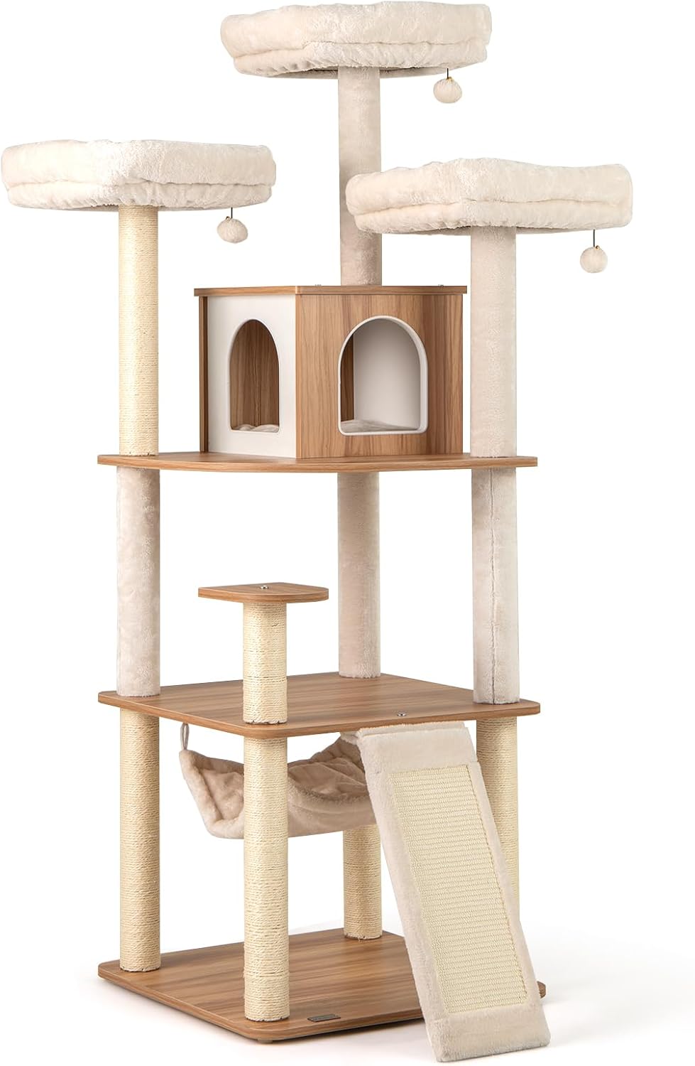 Arbre à Chat XXL 168CM avec 3 Perchoirs Rembourrés, Arbre a Chat en ...