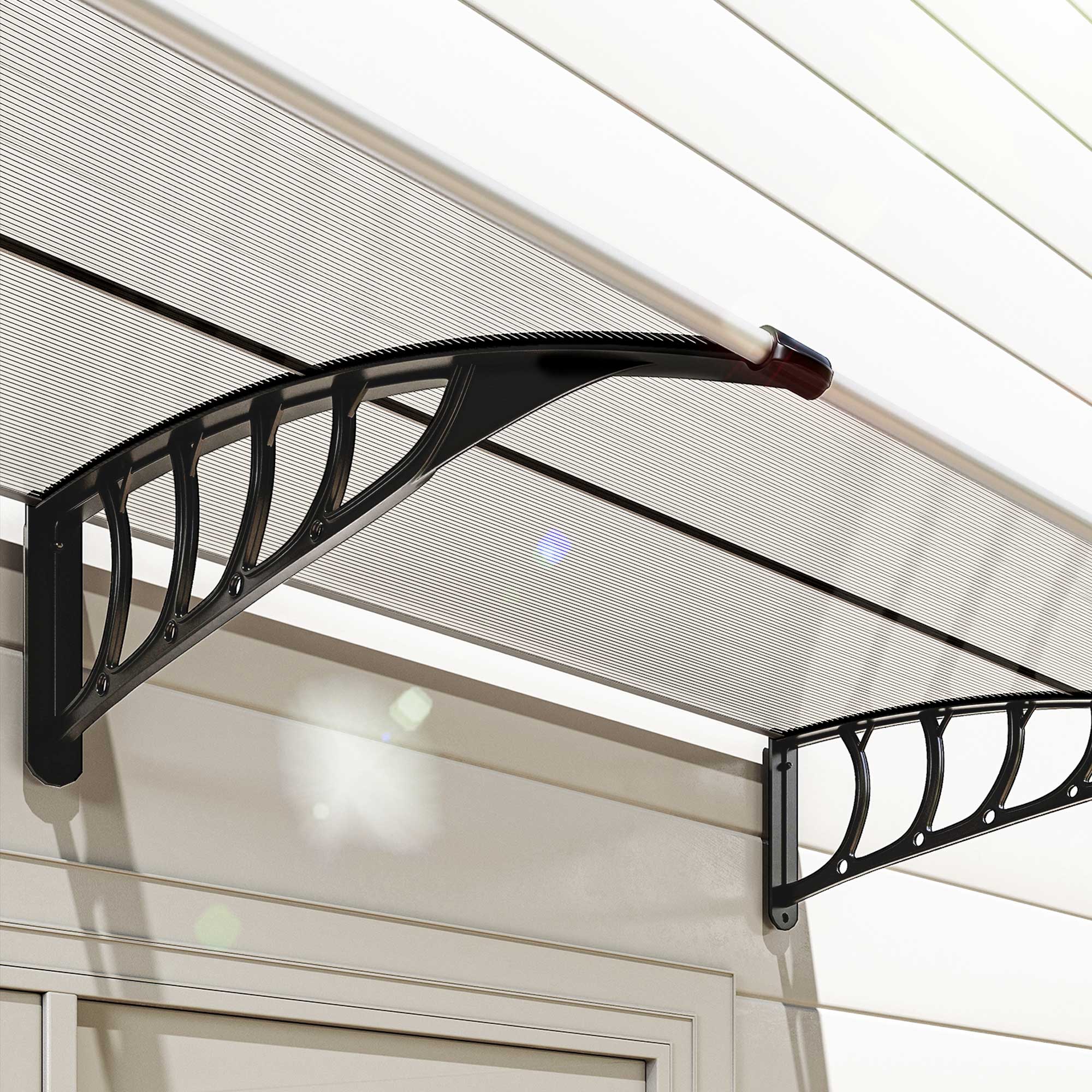 Marquesa exterior de policarbonato Outsunny 200x96x27 cm transparente - 4