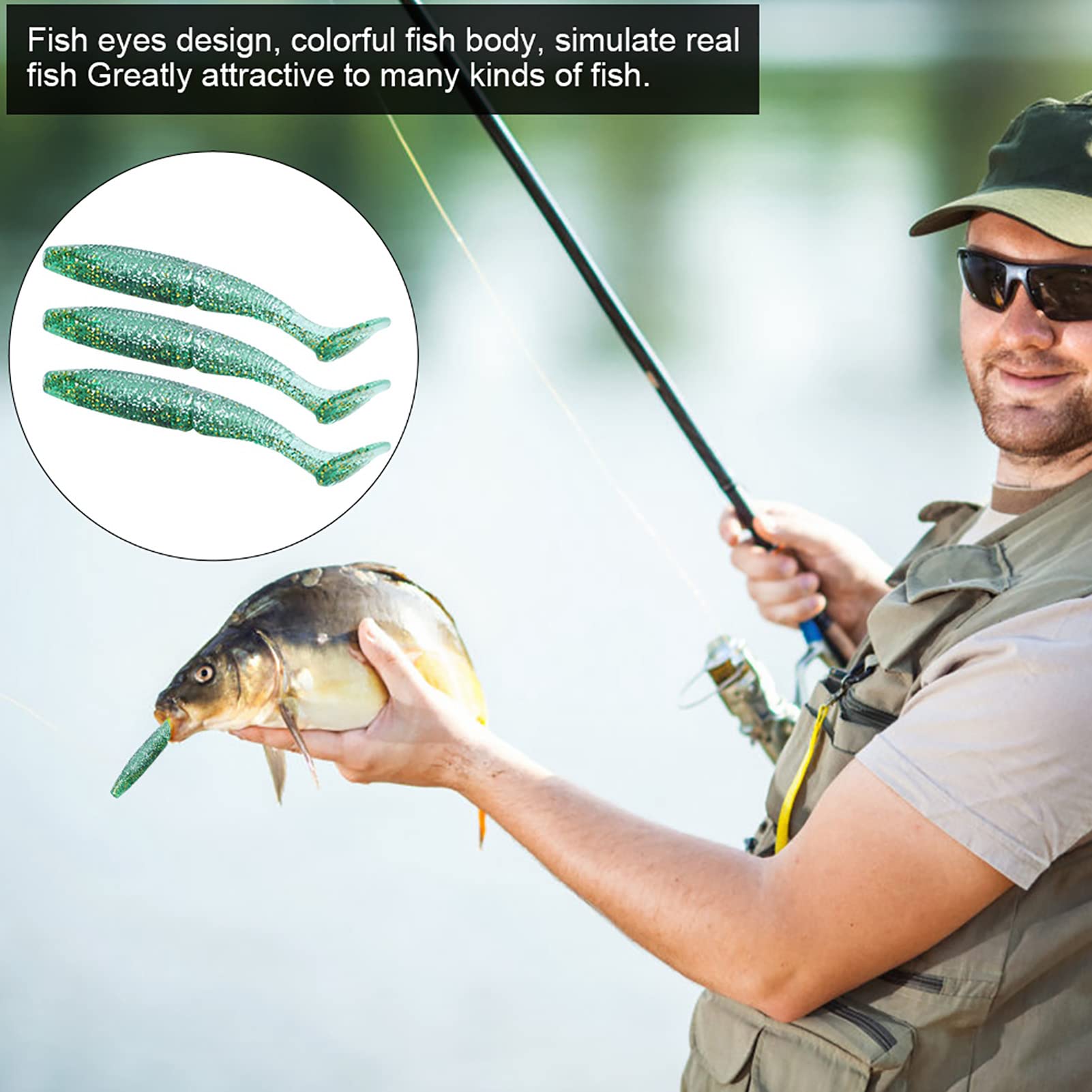 Lot De 10 Leurres De Pêche Souples AMZLORD – 1,8g, 6 Cm, En Forme De T, Ultra Efficaces Pour Les Prédateurs