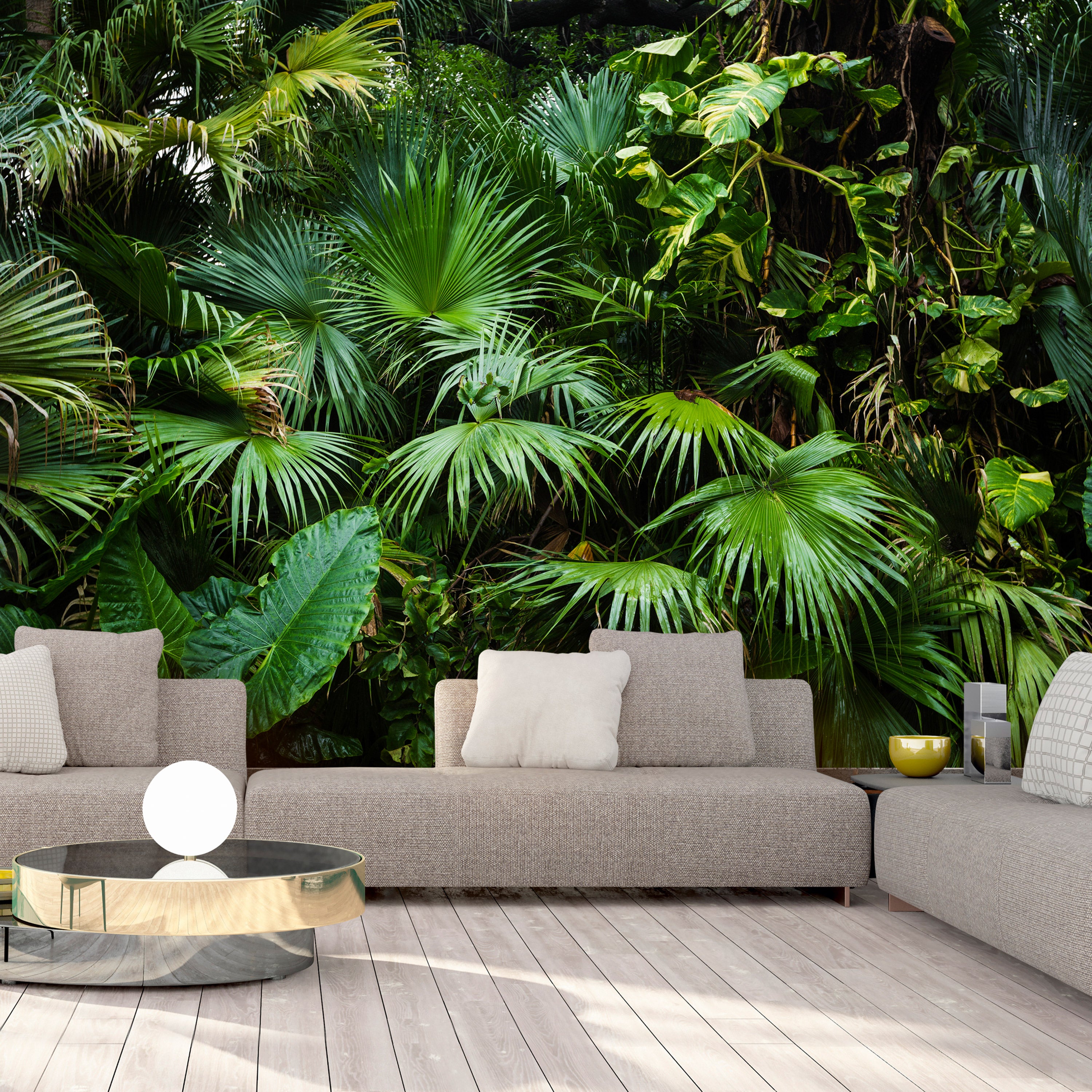 Papier peint intissé panoramique Paysage Sunny Jungle 400x280 cm ...