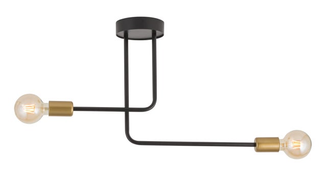 Lampa sufitowa wisząca Gino czarno-złota 2xE27x15W dekoracyjna wym: 36 x 64 x 13 cm metal SIGMA