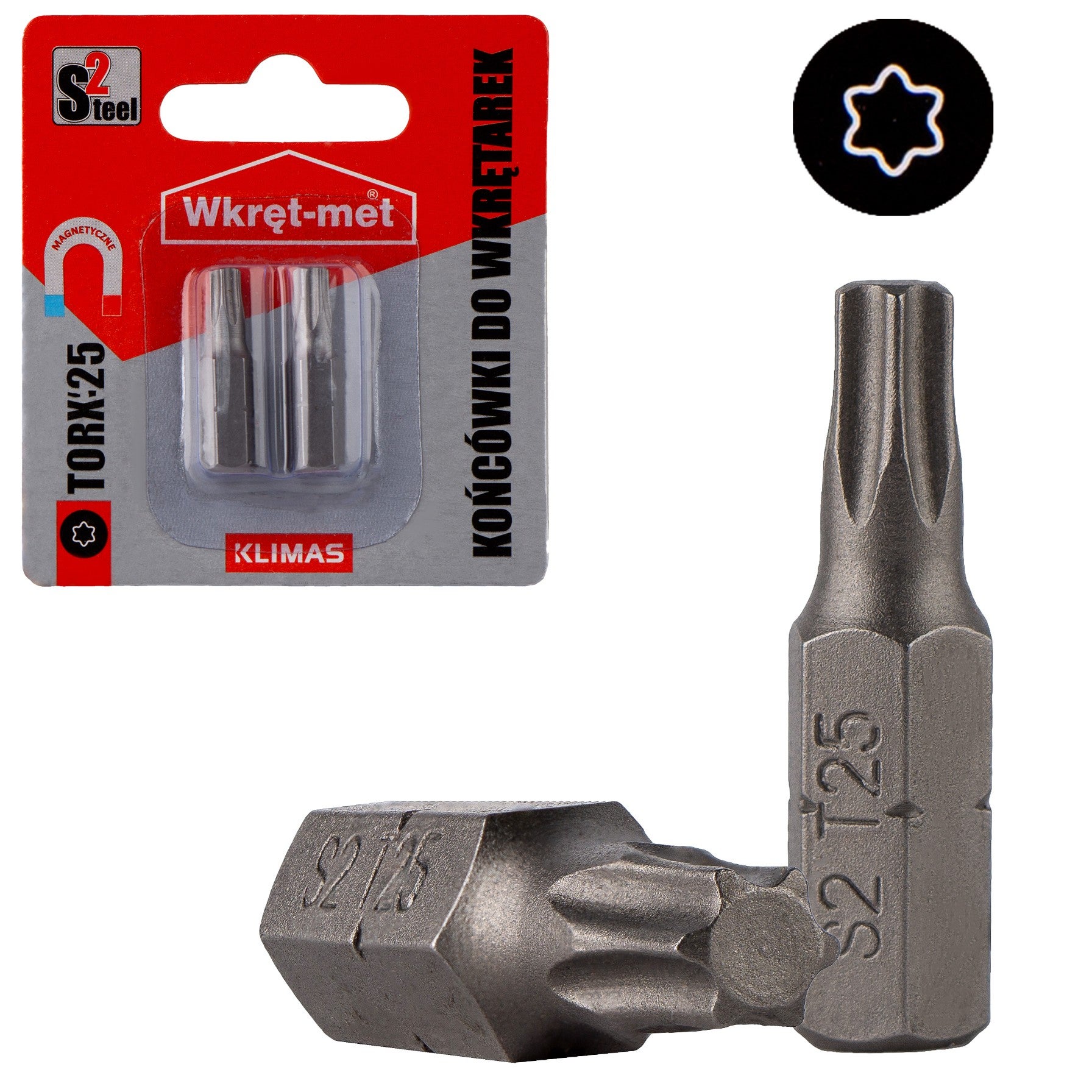 Końcówki do wkrętarki Klimas bity do wkrętarek TORX 25 długość 25 mm 2szt