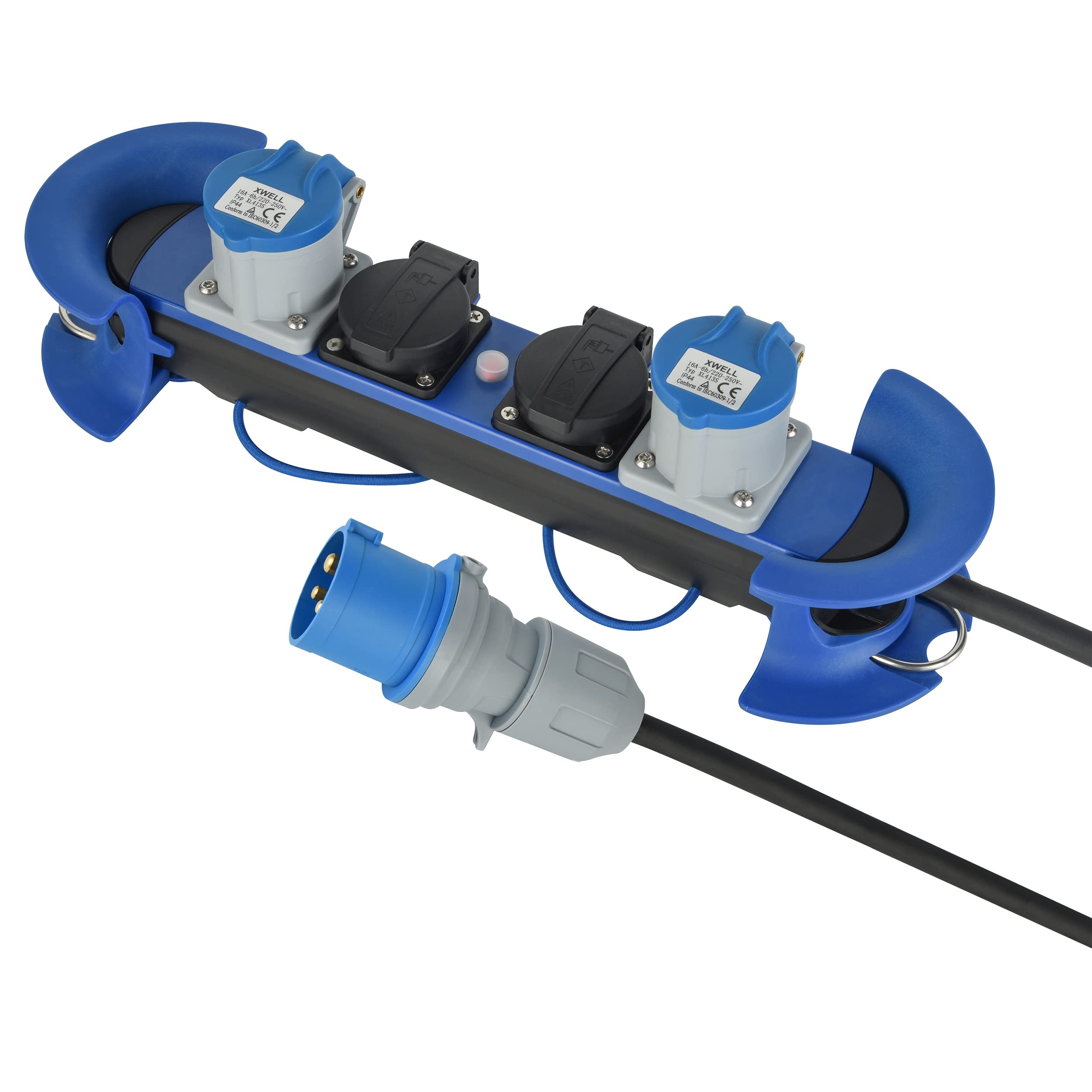 Distributore Corrente Da Costruzione Prese A Muro Doppia 16A IP44 - Presa Combinata 5P Con 2 Uscite Schuko Per Esterni E Cantieri Distributore Corrente Cantiere - Foto 7