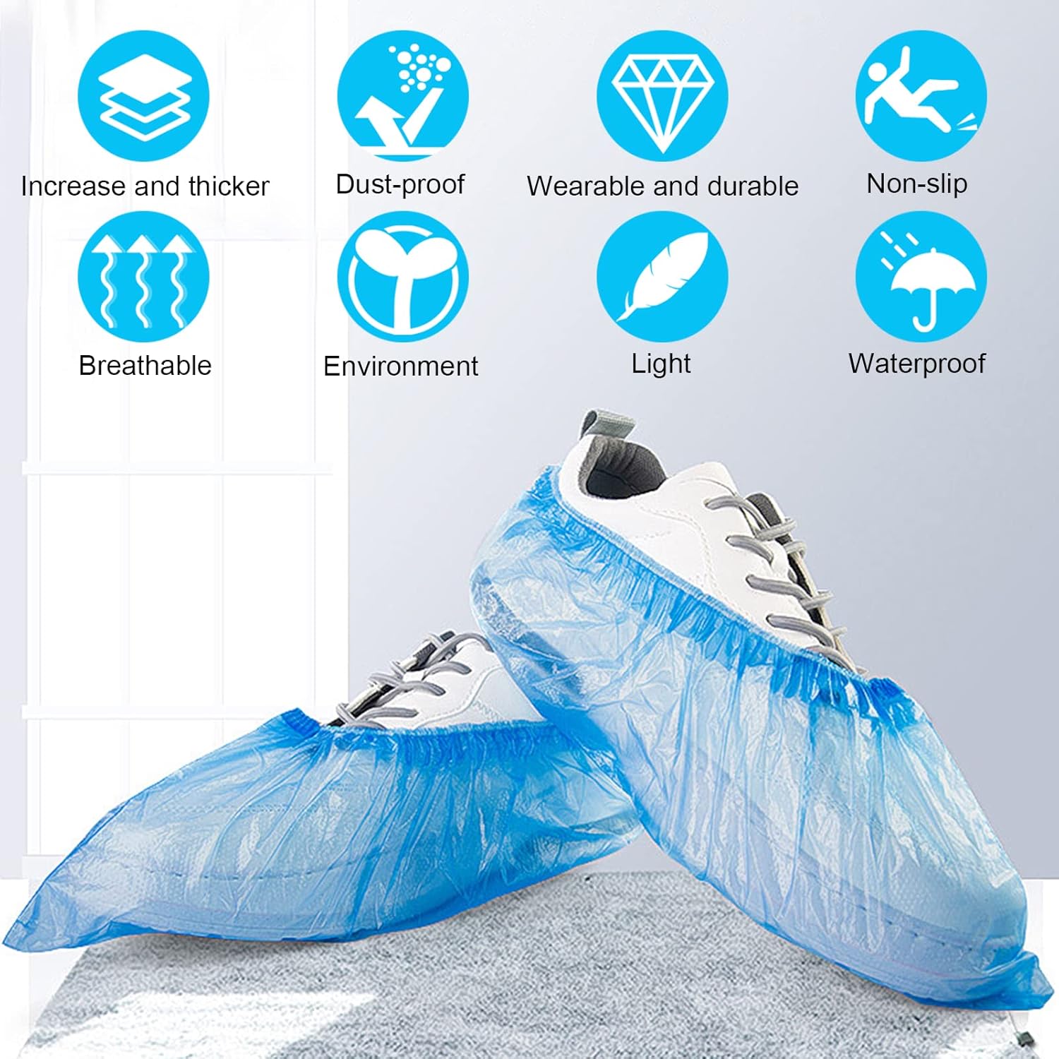 200pcs PE Couvre Chaussure, Couvre-Chaussures Jetables, Jetables en Couvertures de Chaussures Portable, Couvre Chaussures Jetables Piscine Visiteur Lu - 3