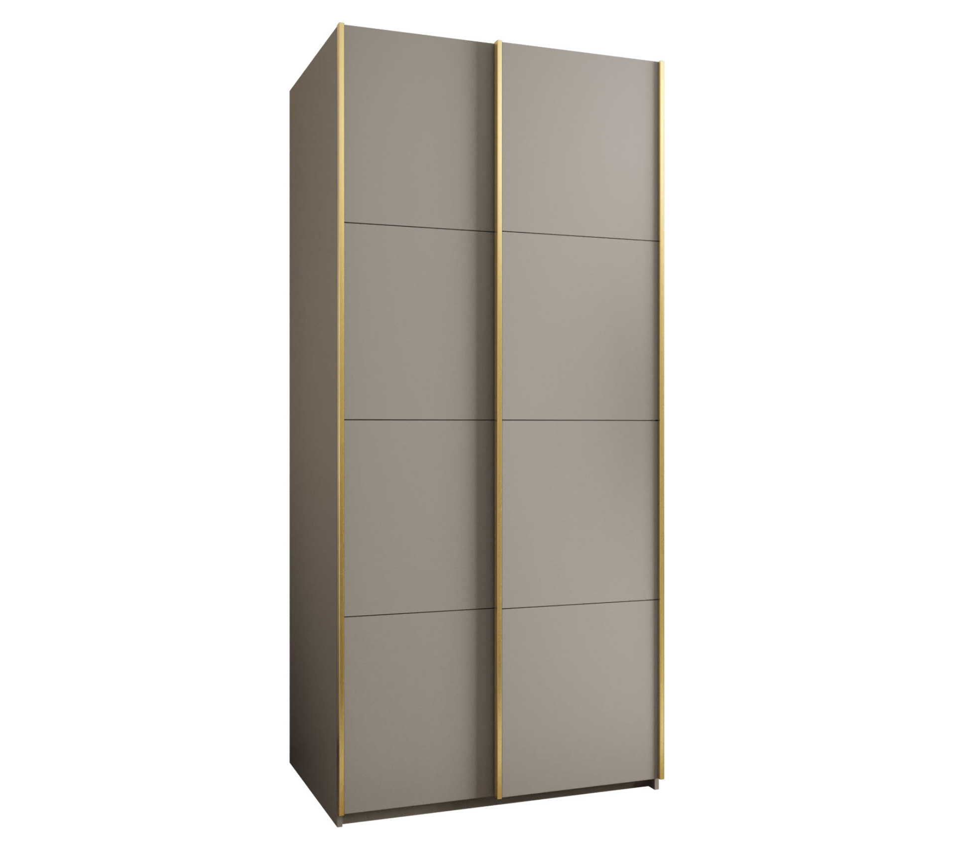 Szafa przesuwna wysoka Lux 1 120 x 64 x 245,5 cm kaszmir + kaszmir + u. złoty - Abiks Meble