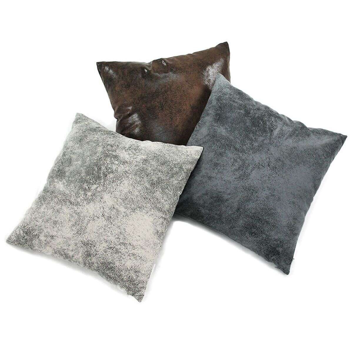 Coussin aspect cuir marron 40x40cm HAVANE - 4