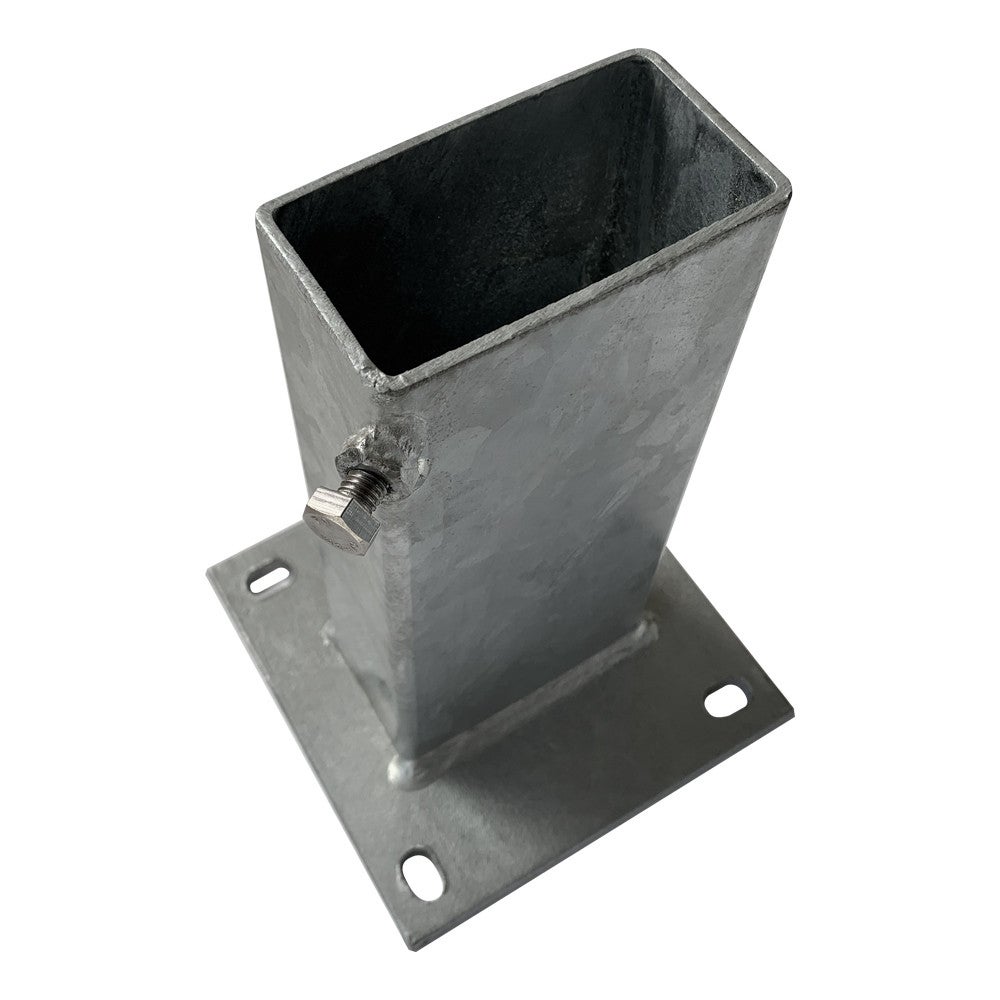 Support poteau fourreau à platine rectangle fixation pied de poteau en ...
