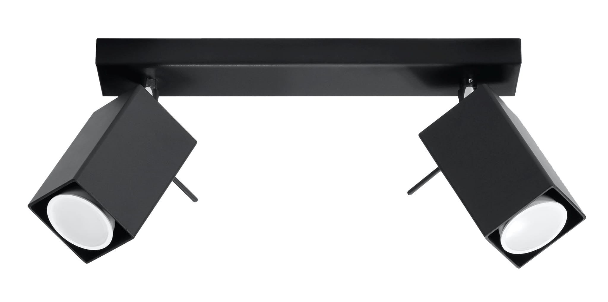 Reflektor sufitowy spot natynkowy Merida listwa czarny-chromowany 2xGU10x40W wym: 30 x 8 cm metal Sollux Lighting