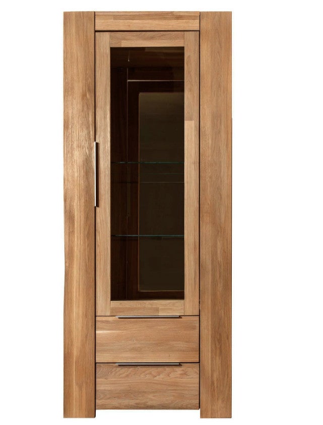 Vitrine En Chêne Massif – Une Porte Vitrée – XXe Siècle – Style Ancien