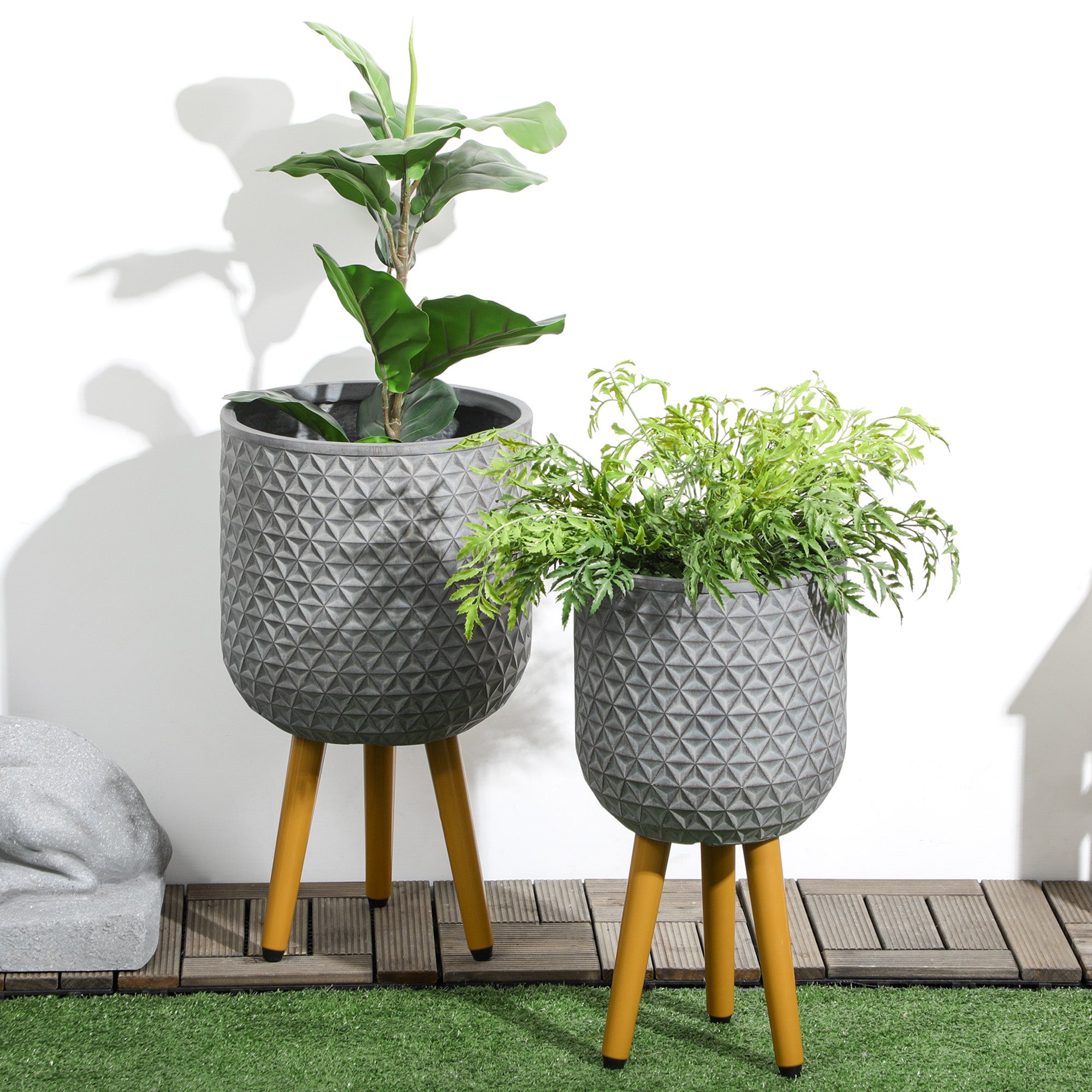 Juego De 10 Macetas 18/17/15/13/12 Cm Maceta Con Platillo Para Cocina Balcon Plantas De Jardin Macetas Blancas 96007902