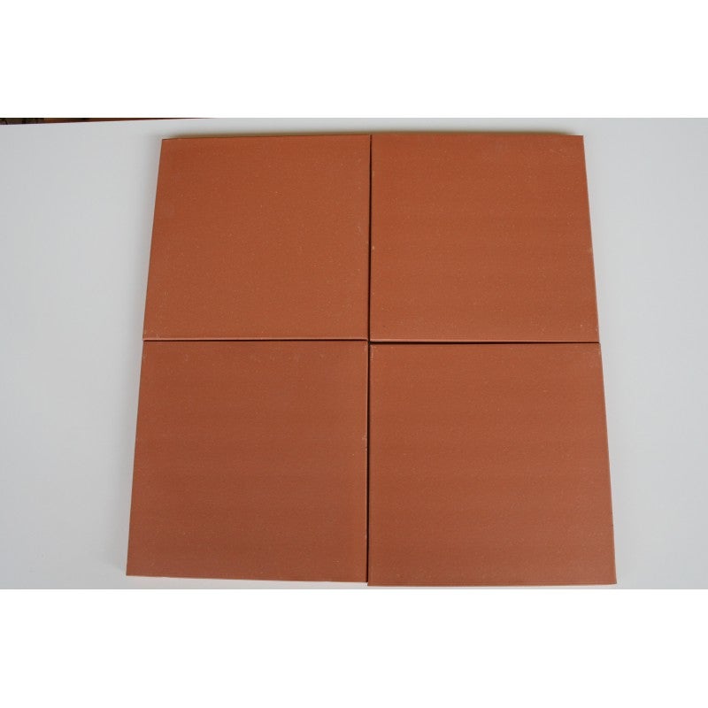Tomette en terre cuite lisse saumon 1er choix - L : 28 cm - l: 28 cm - Ep: 1,6cm - 2