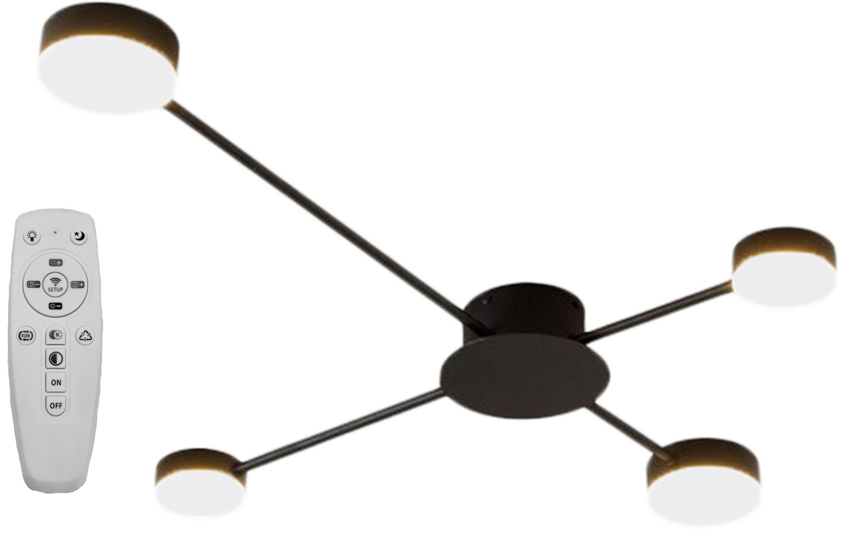Lampa Sufitowa Led Toolight App519-4C Czarny