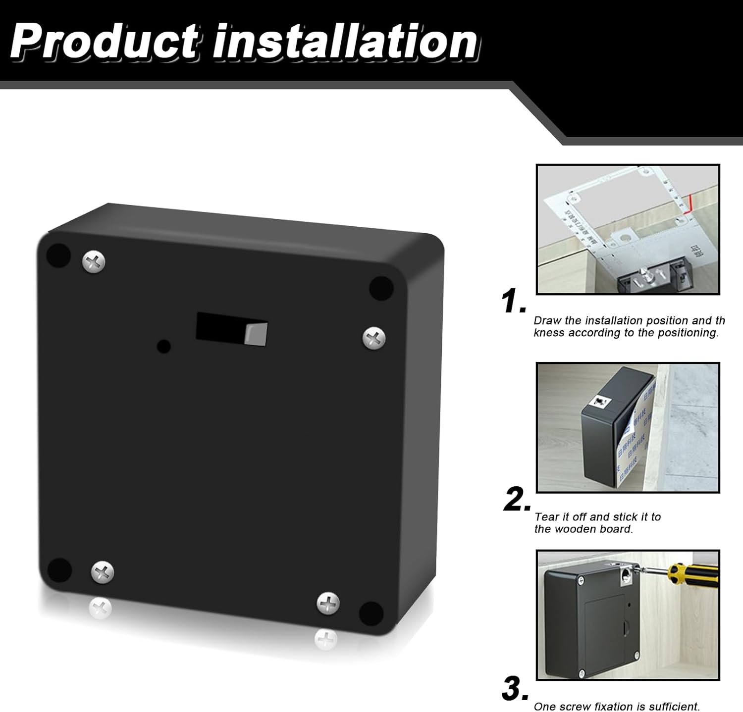 Serratura intelligente NFC per armadietti: mobile con 2 portachiavi e 2 schede RFID, nascosta, senza foro per cassetti, armadietti e fabbriche - 4