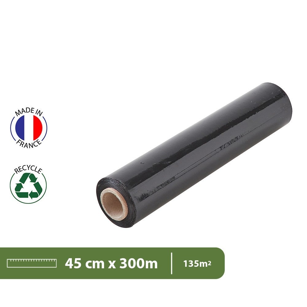 Rouleau Film Étirable Noir - Déménagement, Emballage, Protection - 300 M - Résistant - 2