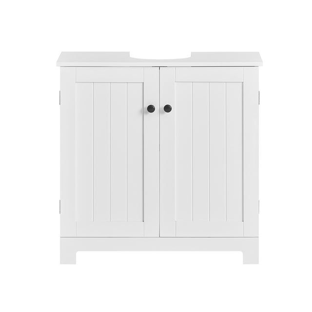 SoBuy Mobile sottolavabo per Bagno con 2 Ante L60*P30*A60 cm, Bianco, BZR18-II-W