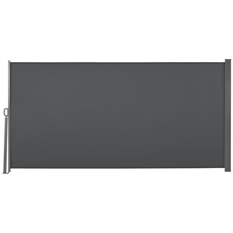 zwijany boczny osłona prywatności windbreak awning 3 x 1.6 m wysokiej gęstości 180 g/m² wodoodporny odporny na UV metal-poliester szary