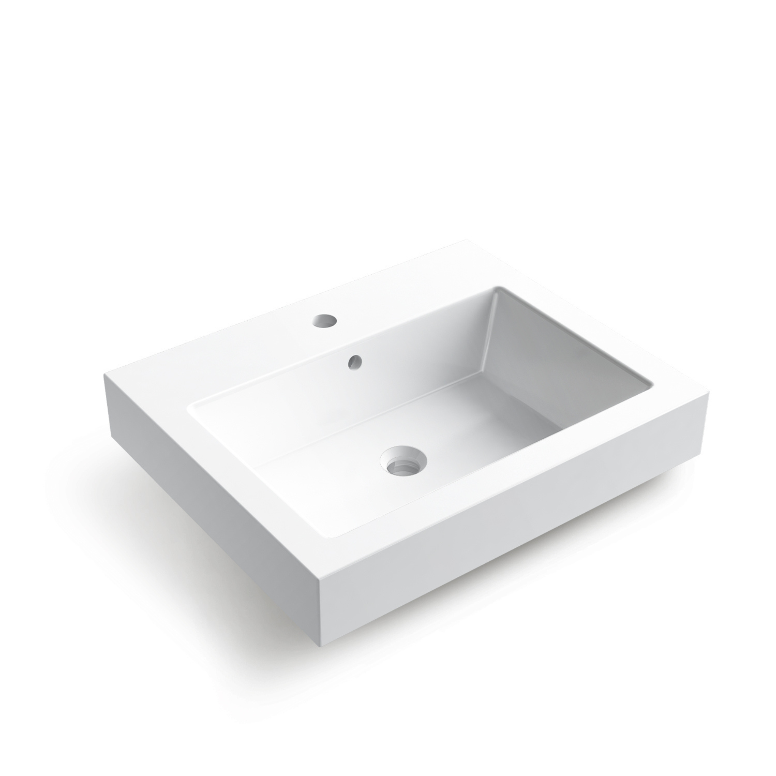 Balneo umywalka nablatowa ROXY 60 x 50 cm biała konglomerat prostokątna