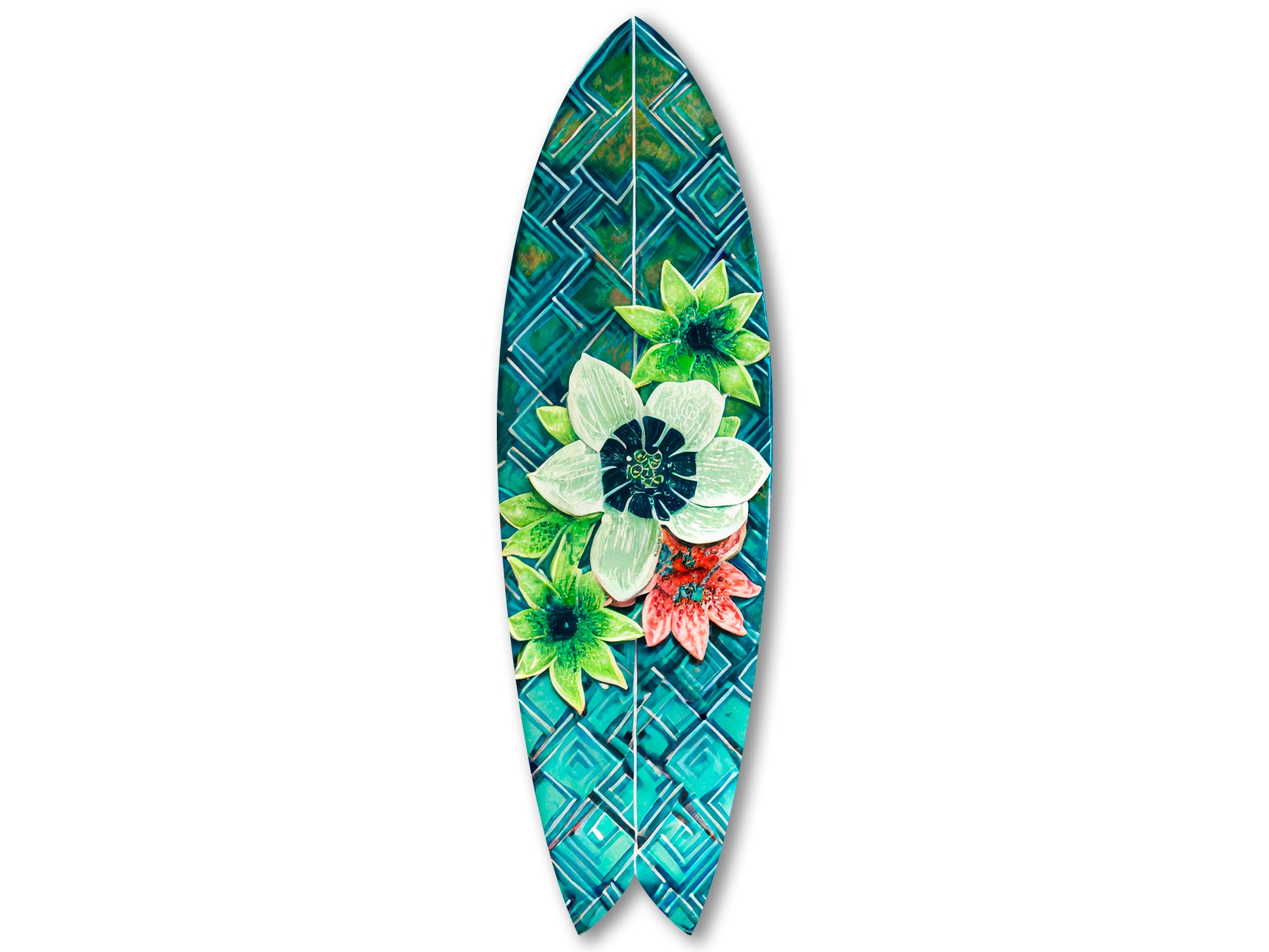PVC Schuimplaat - Houten Surfplank Op Dak Van Auto Rijdend Langs De Zee 150x100 Cm Foto Op Pvc Schuimplaat