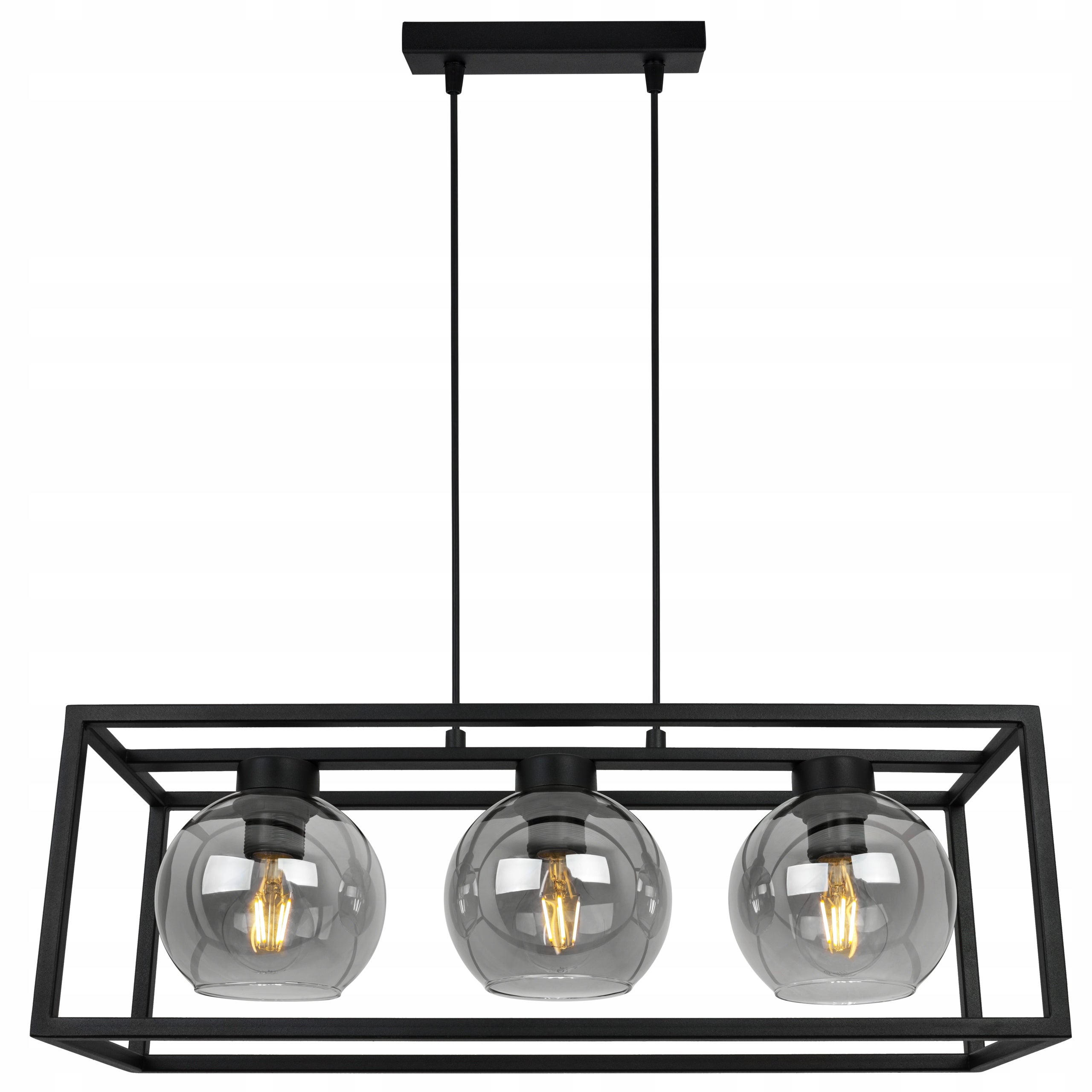 Lampa sufitowa wisząca Haga Cage modern 3xE27 abażur kule grafitowe Light Home LH
