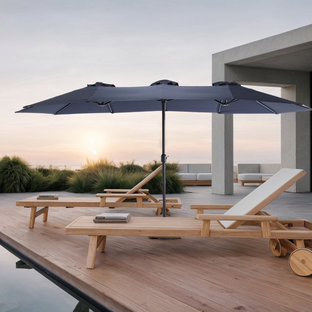 Ombrellone Da Giardino Doppio Tettuccio 426x265cm - Con Manovella, Base Non Inclusa - Foto 10