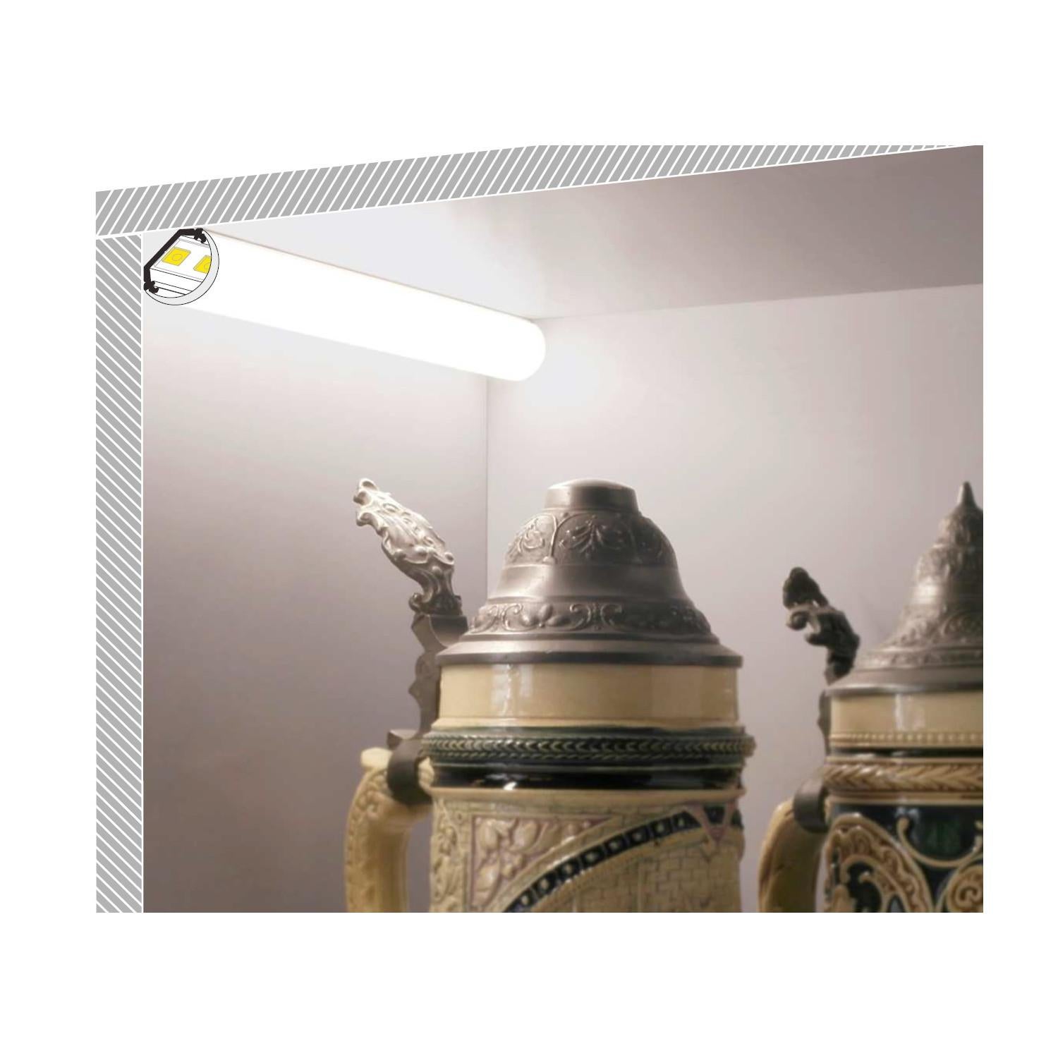 Profilé Aluminium Angle Capot Circulaire Pour Rubans LED Jusqu'à 20 Mm Avec Capot Continu Capot Circulaire Translucide 6 M 86993577