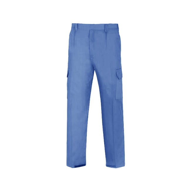 Pantalon De Cuisine Professionnel BP - Taille 42, Bleu Et Blanc, élastique Dos, Poches Pratiques