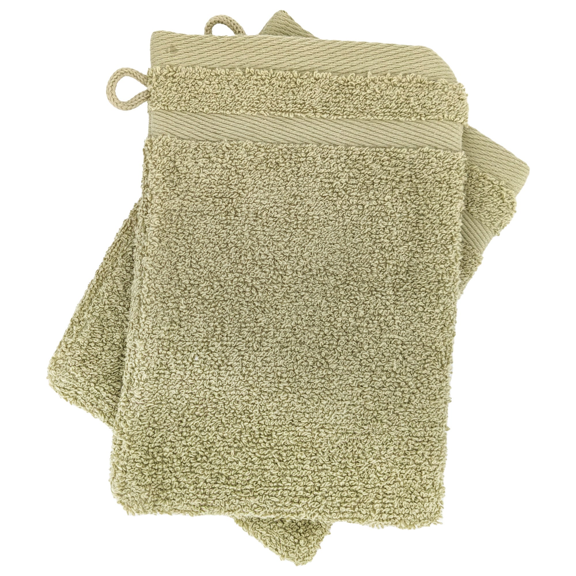 Gants De Toilette Betz Palermo - Lot De 10 En Coton | Taille 16x21 Cm, Couleur Vert, Lavable Machine, Doux Et Absorbant Carre Coton Bebe