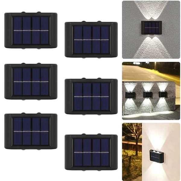 częściowy zewnętrzny kinkiet solarny LED podkładka ścienna oświetlenie schodów oświetlenie ogrodowe reflektor góra dół białe światło wodoodporny