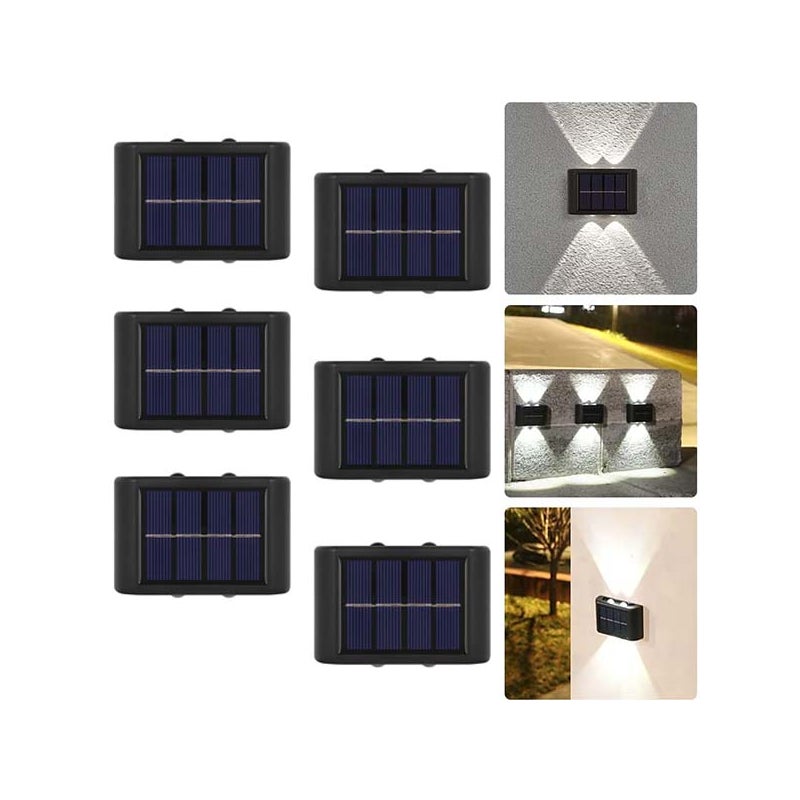 częściowy zewnętrzny kinkiet solarny LED podkładka ścienna oświetlenie schodów oświetlenie ogrodowe reflektor góra dół białe światło wodoodporny