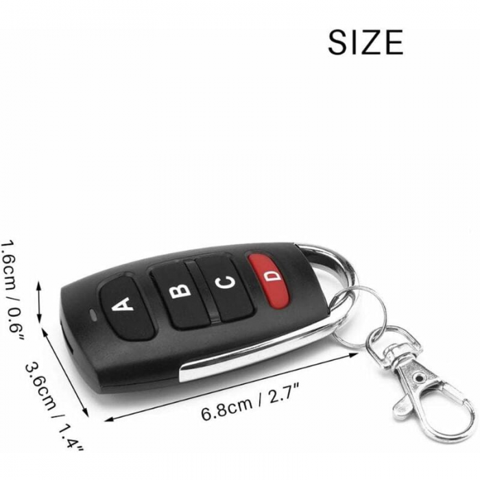 Lot de 2 télécommandes de rechange universelles pour portail électrique de garage 433 MHz - 2