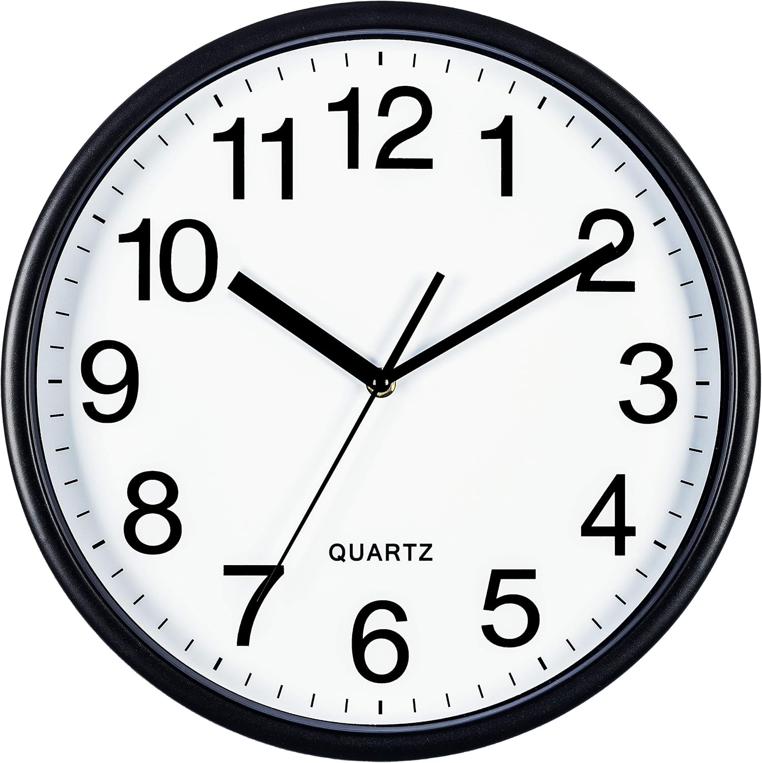 Reloj de pared de 12 pulgadas, reloj de pared redondo silencioso de cuarzo digital 3D sin tictac, kolor czarny