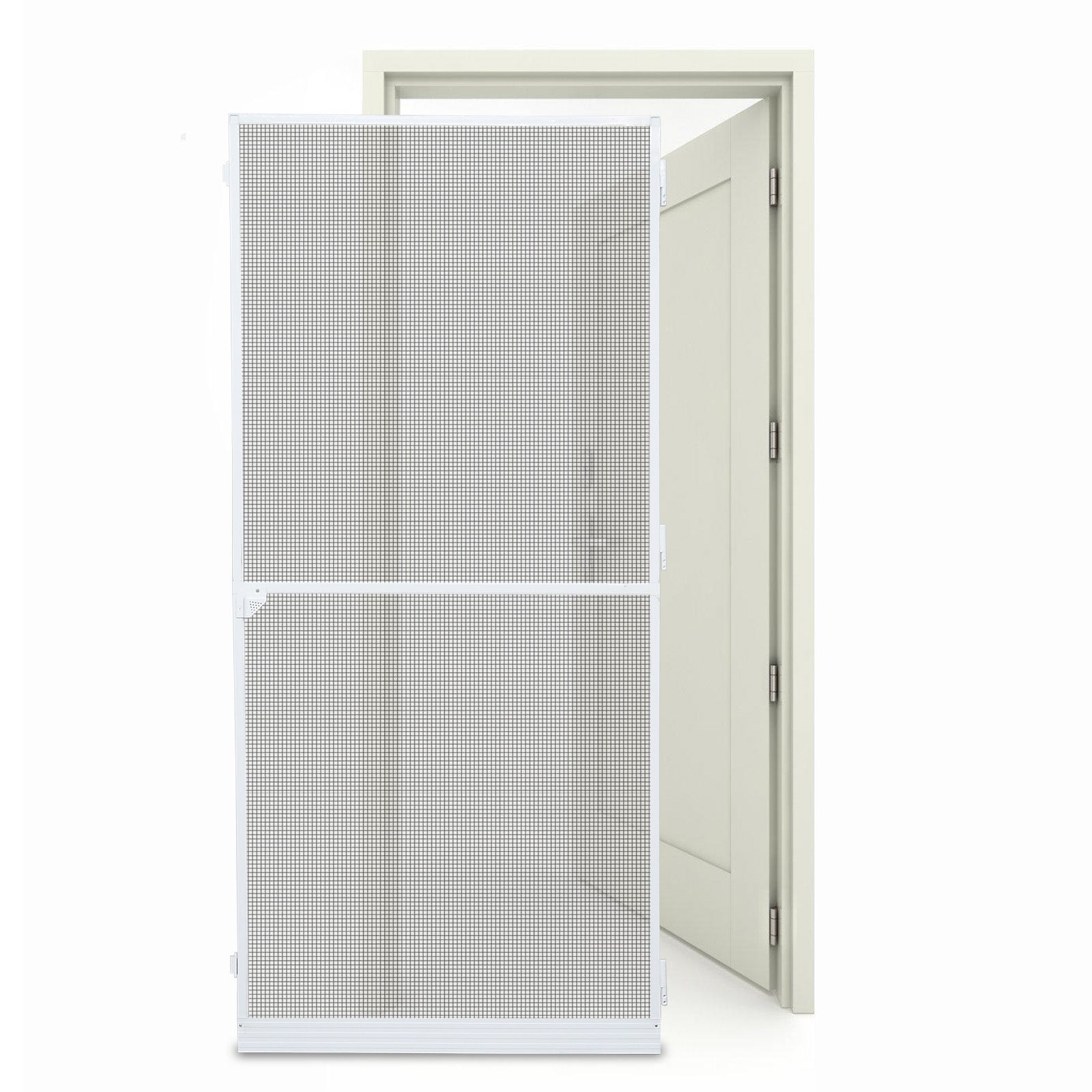 Moskitiera drzwiowa 95 x 210 cm, rama aluminiowa, z gazą, ochrona UV, wodoodporna, biała