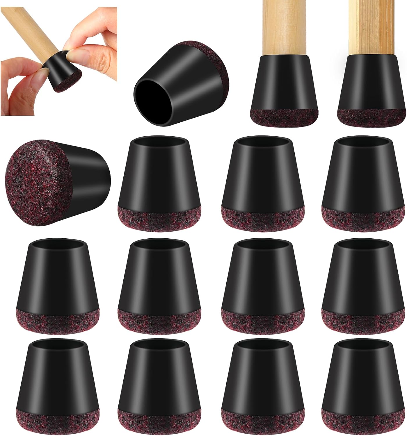 PATIKIL 25mm Protège-Pieds De Chaise Rectangulaire Avec Patin