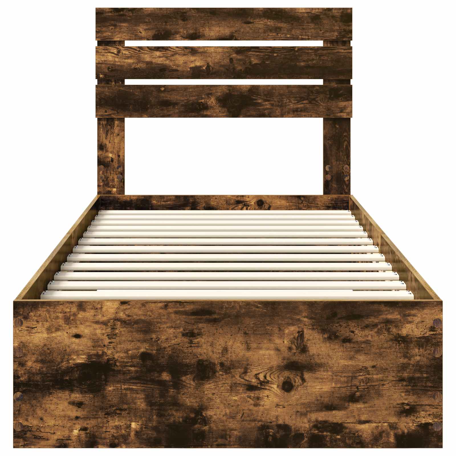 Cadre de lit chêne fumé 90 x 190 cm en panneau de bois - 7
